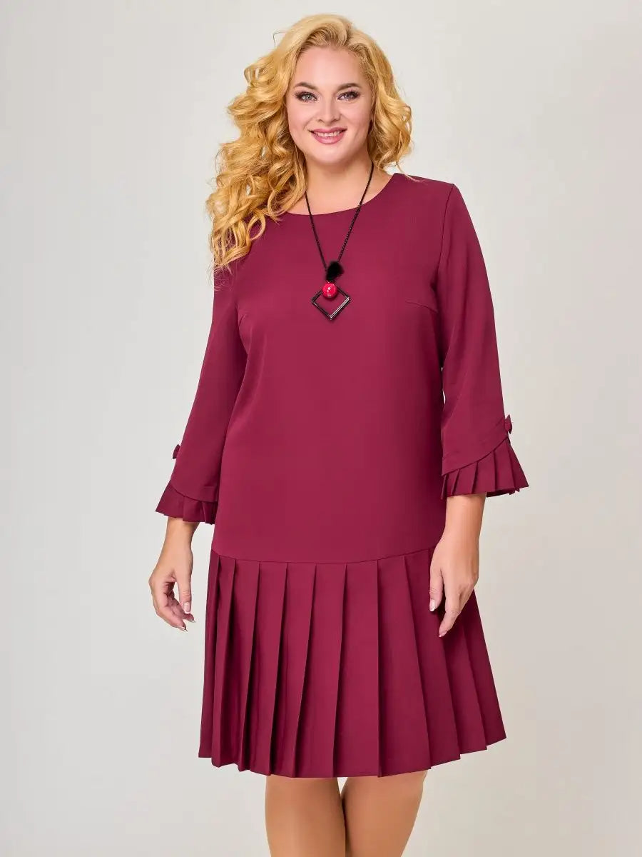 💌【S-5XL】👗2024 téli új, kiváló minőségű, elegáns egyszínű ruha