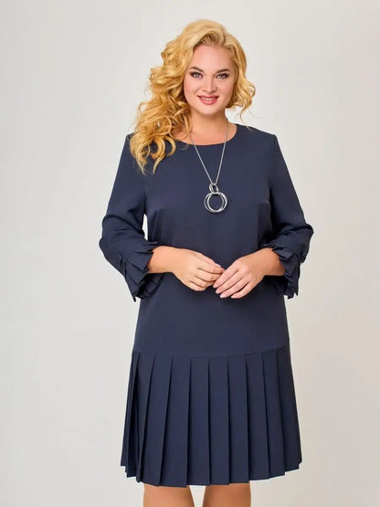 💌【S-5XL】👗2024 téli új, kiváló minőségű, elegáns egyszínű ruha