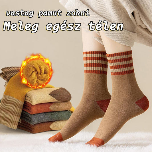 【🔥Vásároljon 5 párat, kap 5 párat ingyen】🎁Meleg és szigetelő vastag téli pamut zokni